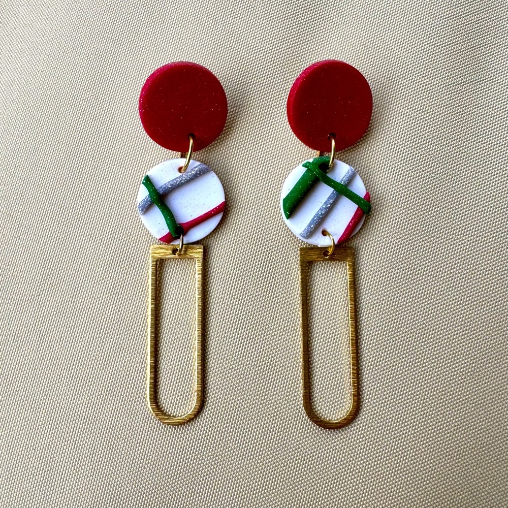 Handmade Clay Dangle Statement Earrings